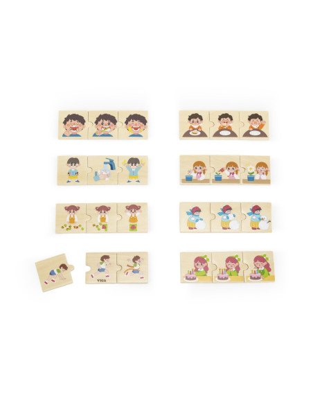 Viga Drewniana Układanka Puzzle Dopasuj Czynności