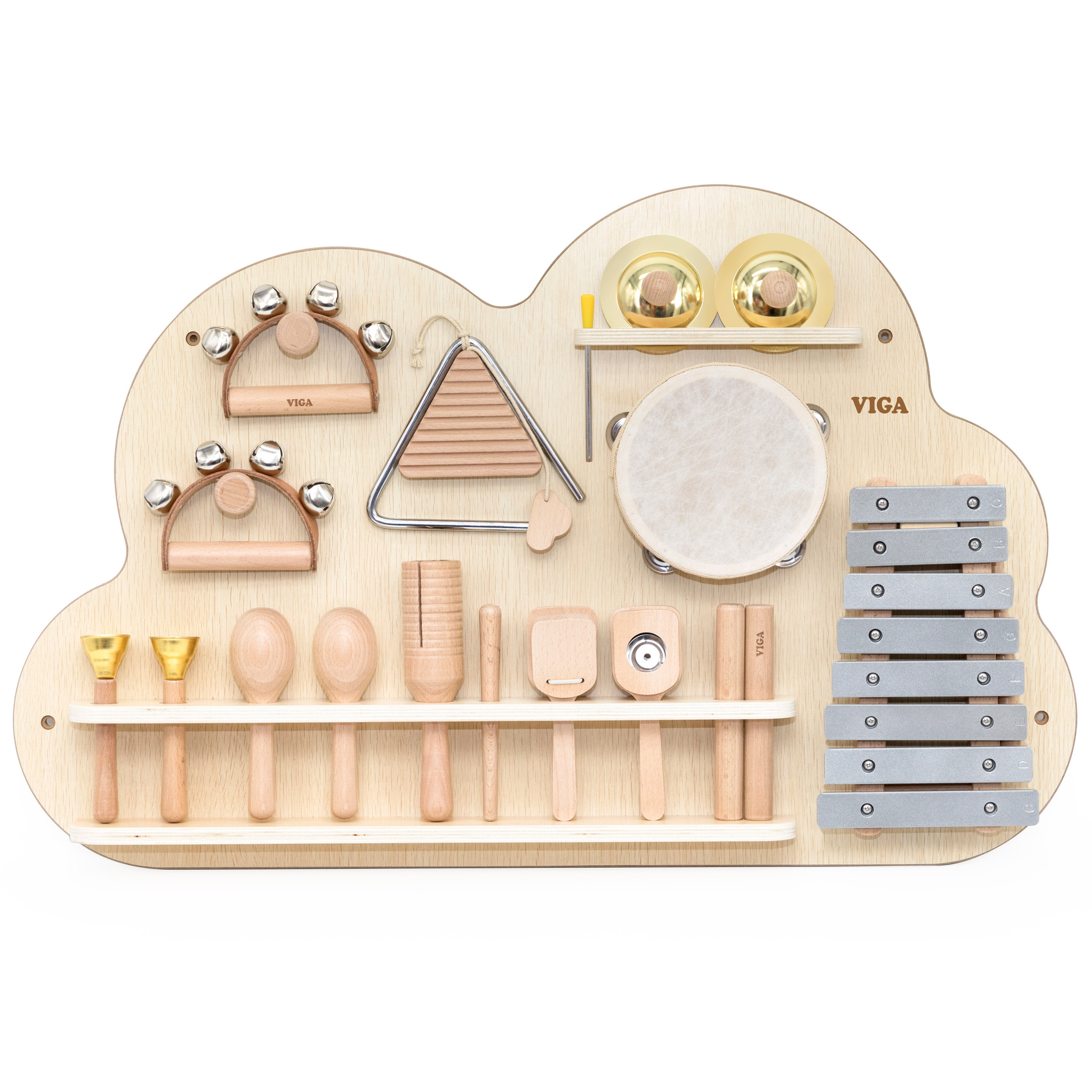 **VIGA Slagverksbräda i trä, 12 instrument**