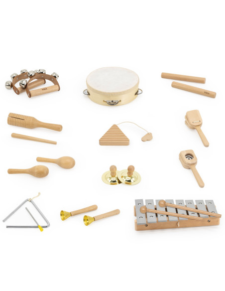 VIGA Drewniana Tablica Muzyczna Zestaw 12 Instrumentów Perkusyjnych