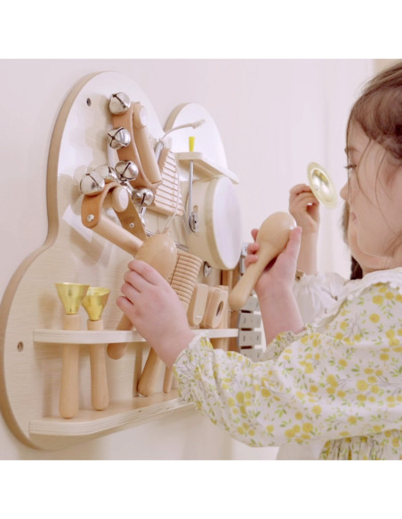 VIGA Drewniana Tablica Muzyczna Zestaw 12 Instrumentów Perkusyjnych