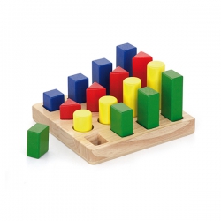 Viga Montessori Wooden Blocks Learning Shapes Colors