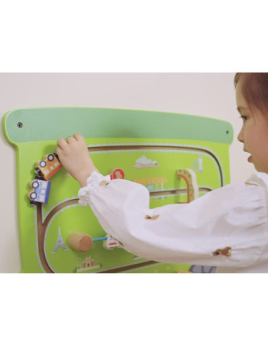 VIGA Drewniana Tablica Sensoryczna-Manipulacyjna EDU Pociąg