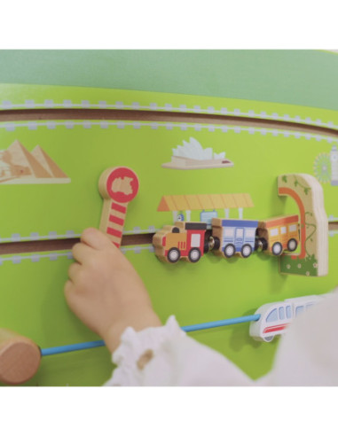 VIGA Drewniana Tablica Sensoryczna-Manipulacyjna EDU Pociąg