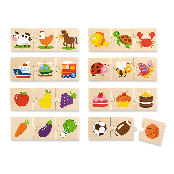 Drewniane puzzle logiczne 24 elementy
