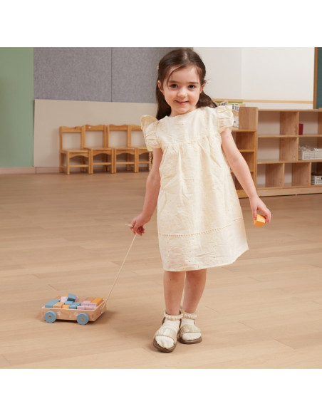 Viga PolarB Drewniany Wózek do Ciągnięcia + Klocki 21 el.