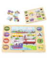 Viga Drewniane Puzzle Odgadnij po Cieniu  - Środki Transportu Układanka 17 el.