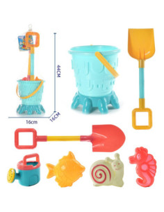 WOOPIE Zestaw Wiaderko Foremki Łopatki Konewka do Piasku 7 el. 2