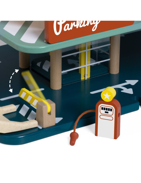 CLASSIC WORLD Wielopoziomowy Parking Auta Helikopter Dystybutor Myjnia + Akc.