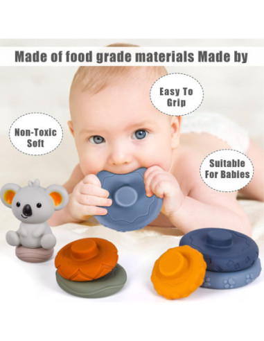 WOOPIE Zestaw Edukacyjna Piramdka Koala 2w1 Gryzak