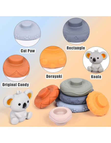 WOOPIE Zestaw Edukacyjna Piramdka Koala 2w1 Gryzak