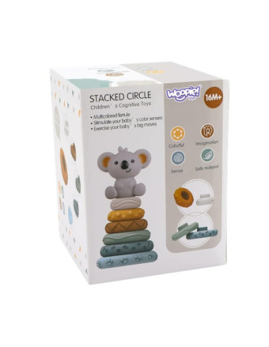 WOOPIE Zestaw Edukacyjna Piramdka Koala 2w1 Gryzak