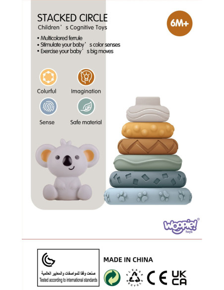 WOOPIE Zestaw Edukacyjna Piramdka Koala 2w1 Gryzak