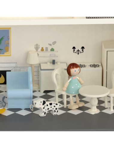 CLASSIC WORLD Drewniany Domek dla Lalek Vintage