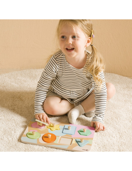 CLASSIC WORLD Układanka Puzzle Klocki Geometryczne 9 el.