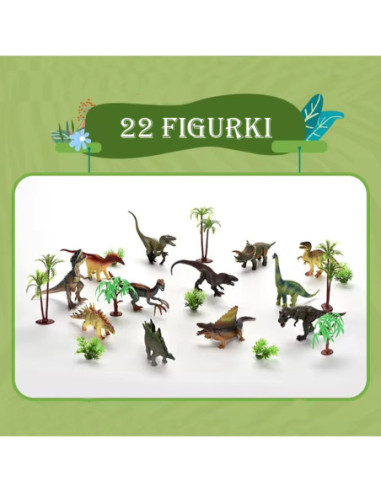 WOOPIE Zestaw Park Dinozaurów Figurki + Mata i Akcesoria 23 el.