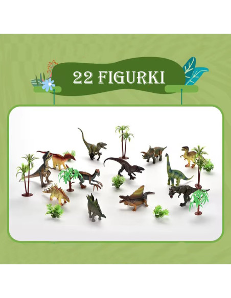 WOOPIE Zestaw Park Dinozaurów Figurki + Mata i Akcesoria 23 el.