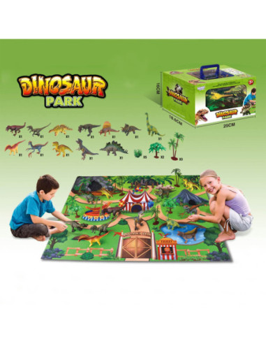WOOPIE Zestaw Park Dinozaurów Figurki + Mata i Akcesoria 23 el.