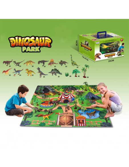 WOOPIE Zestaw Park Dinozaurów Figurki + Mata i Akcesoria 23 el.