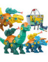 WOOPIE Zestaw Dinozaury do Skręcania 3 szt. Zestaw Konstrukcyjny w Pudełku + Wiertarka i Śrubokręt