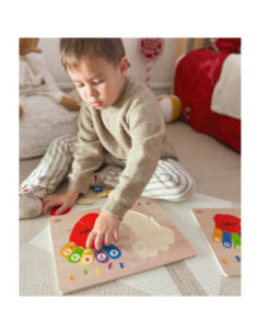 TOOKY TOY Edukacyjna Drewniana Układanka Dłonie i Stopy Nauka Liczenia i Kolorów 2