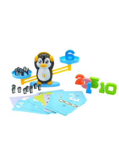 WOOPIE Waga Równoważnia Szalkowa Nauka Liczenia Pingwin 10 szt.