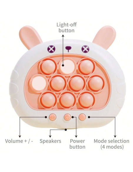 WOOPIE Gra POP IT Elektryczna Antystresowa Zręcznościowa Króliczek