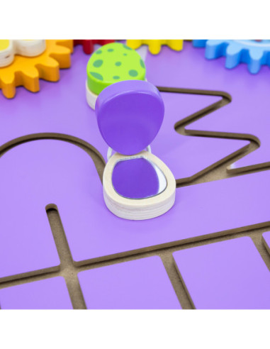 VIGA Drewniana Tablica Sensoryczna-Manipulacyjna EDU Triceratops