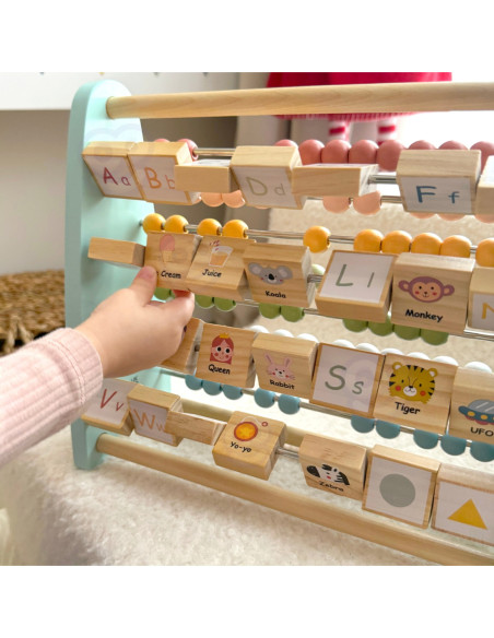 TOOKY TOY Liczydło Dwustronne Alfabet Obrazki