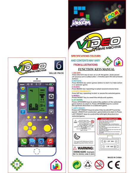 WOOPIE Elektroniczna Gra Mini Tetris Kieszonkowa Wersja