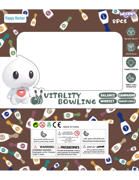 WOOPIE Kolorowe Kręgle dla Dzieci Cyferki