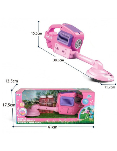 WOOPIE Maszyna do Robienia Baniek Mydlanych Kosiarka Różowa