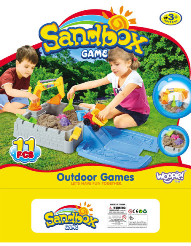 WOOPIE Przenośna Piaskownica Zamek + 9 akc.