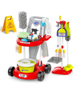 WOOPIE XXL Cleaning Set 3-in-1 Trolley 29 Pieces Red