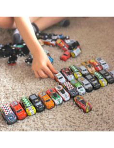 WOOPIE Zestaw Aut Wyścigowych  Autka w Pudełku 50 el. + Mapka 2