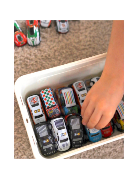 WOOPIE Zestaw Aut Wyścigowych  Autka w Pudełku 50 el. + Mapka