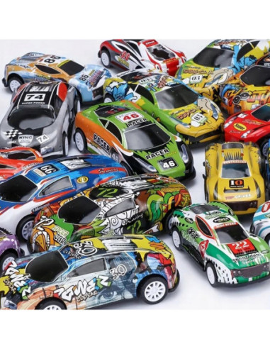 WOOPIE Zestaw Aut Wyścigowych  Autka w Pudełku 50 el. + Mapka