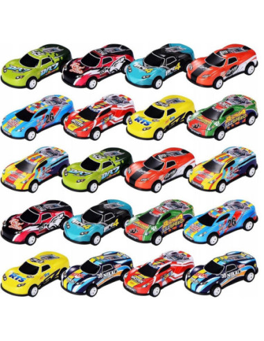 WOOPIE Zestaw Aut Wyścigowych  Autka w Pudełku 50 el. + Mapka