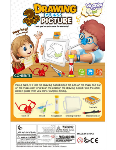 WOOPIE Gra "Narysuj i Zgadnij Obrazek" Malowanie Nosem