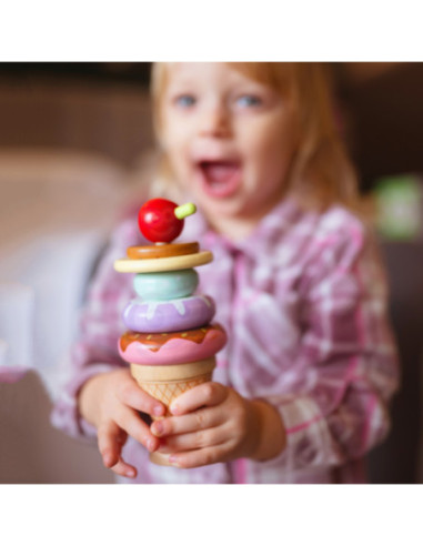 WOOPIE GREEN Lody Drewniane Układanka Cukiernik dla Dzieci 12 el.