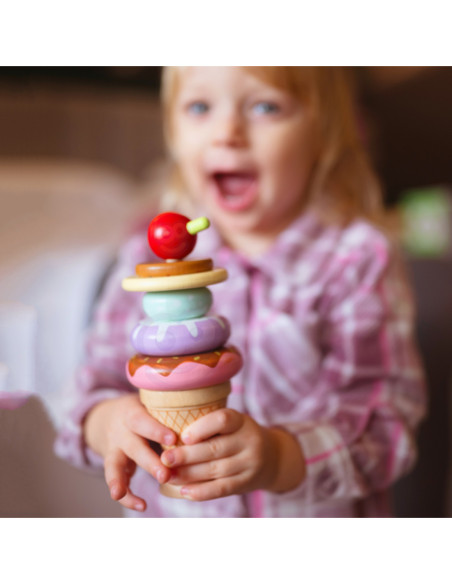 WOOPIE GREEN Lody Drewniane Układanka Cukiernik dla Dzieci 12 el.
