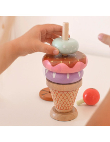 WOOPIE GREEN Lody Drewniane Układanka Cukiernik dla Dzieci 12 el.