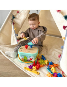 WOOPIE GREEN Układanka Montessori Kołki w Pudełku Stosy Nawlekanka 2