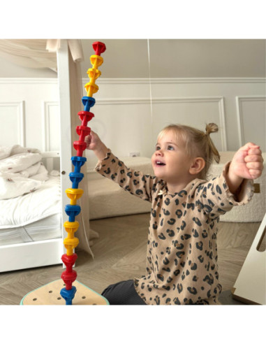 WOOPIE GREEN Układanka Montessori Kołki w Pudełku Stosy Nawlekanka