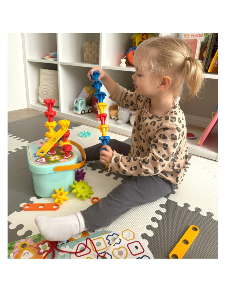 WOOPIE GREEN Układanka Montessori Kołki w Pudełku Stosy Nawlekanka