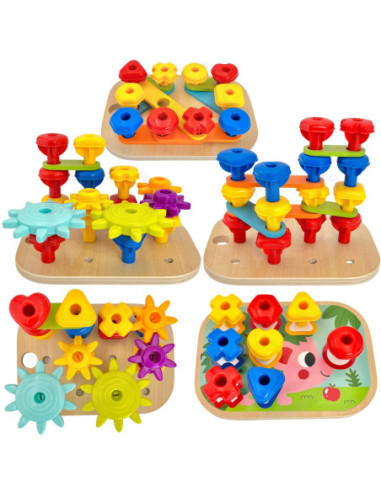 WOOPIE GREEN Układanka Montessori Kołki w Pudełku Stosy Nawlekanka