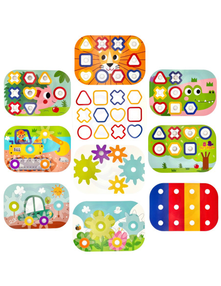 WOOPIE GREEN Układanka Montessori Kołki w Pudełku Stosy Nawlekanka