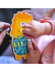 WOOPIE GREEN Edukacyjna Drewniana Sznurowanka Zwierzątka do Nawlekania 2