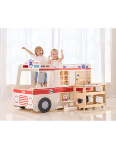 Toy Wooden Ambulance with Accessories WOOPIE - Educational Ambulance 2