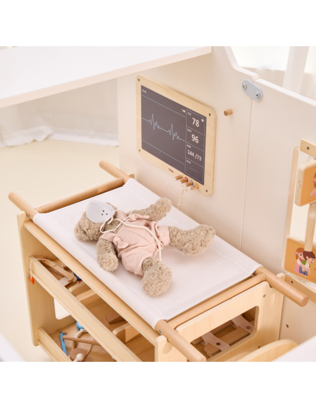 VIGA Duży Drewniany Ambulans Super Karetka Zestaw z Akcesoriami