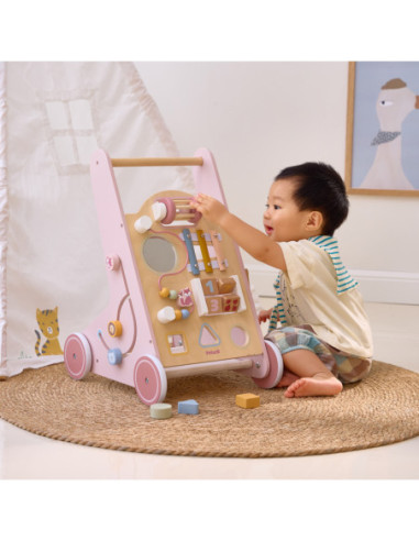 VIGA PolarB Drewniany Pchacz Chodzik Różowy Edukacyjny